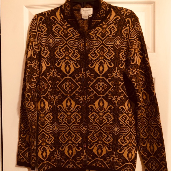 Vintage Cherry Lewis Cardigan Sweater Jacket M - Picture 1 of 5